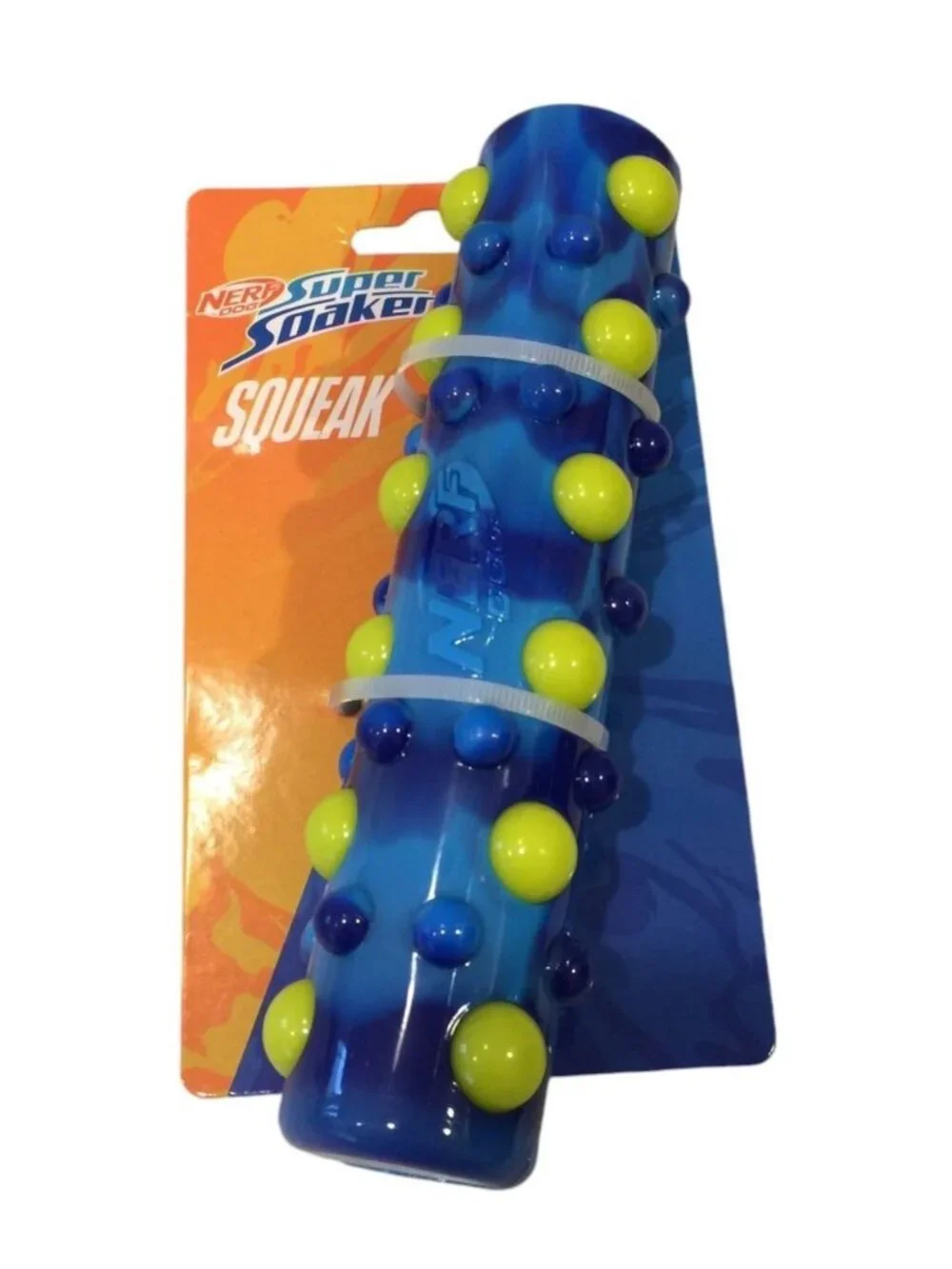 Nerf Dog Super Soaker Squeak Blue Lime Green Bumpy Texture 7